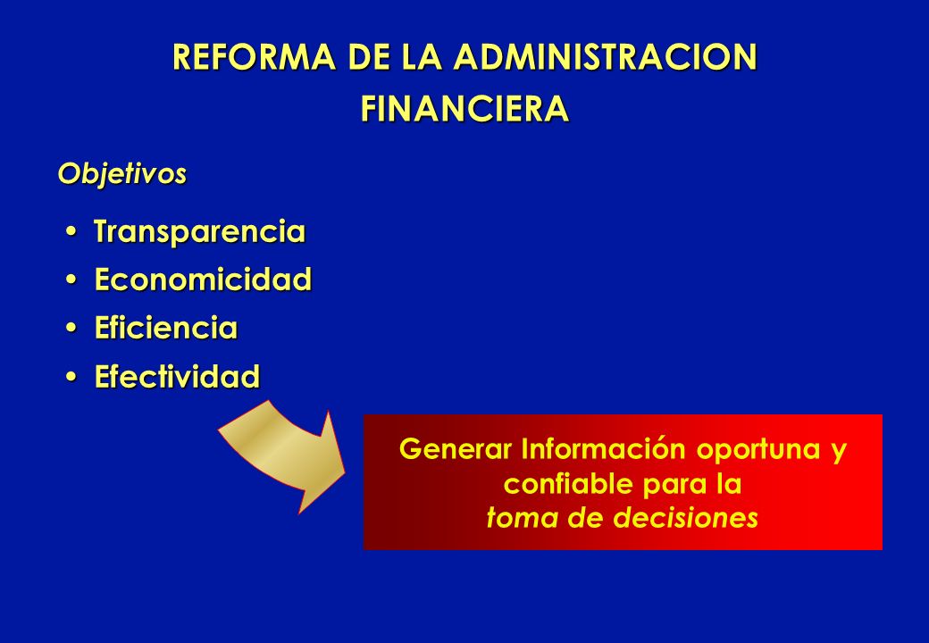 REFORMA DE LA ADMINISTRACION FINANCIERA
