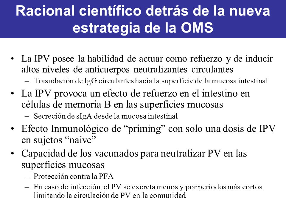 Racional científico detrás de la nueva estrategia de la OMS