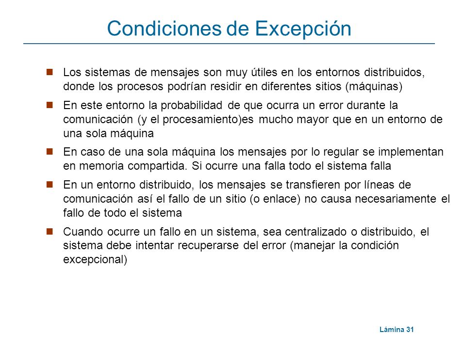 Condiciones de Excepción