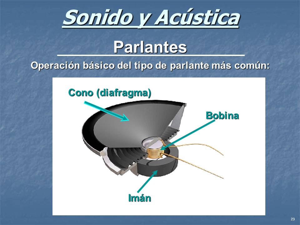 Operación básico del tipo de parlante más común: