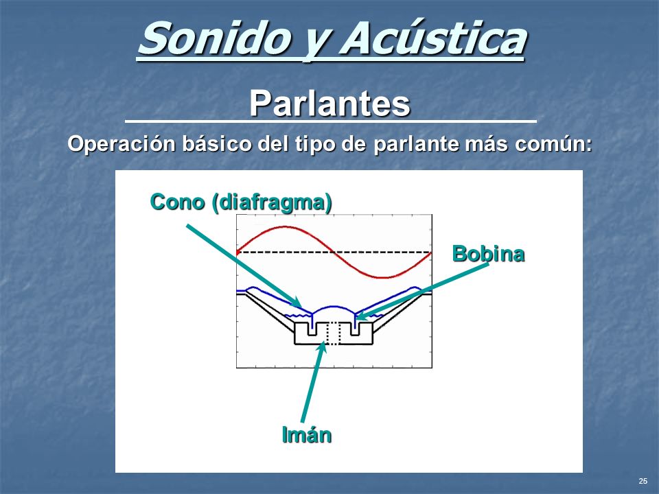 Operación básico del tipo de parlante más común:
