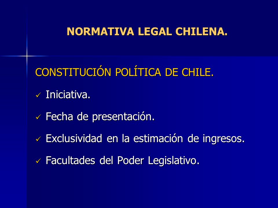 NORMATIVA LEGAL CHILENA.
