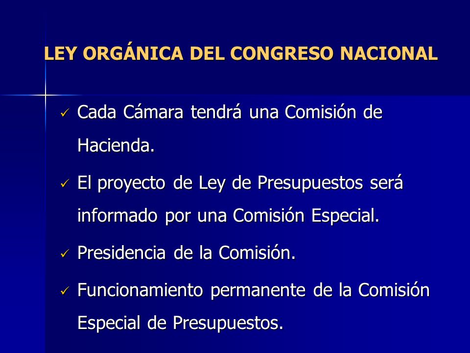 LEY ORGÁNICA DEL CONGRESO NACIONAL