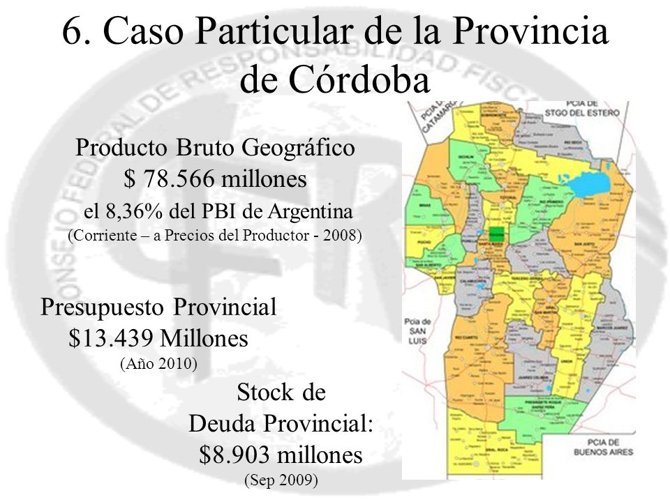 6. Caso Particular de la Provincia de Córdoba