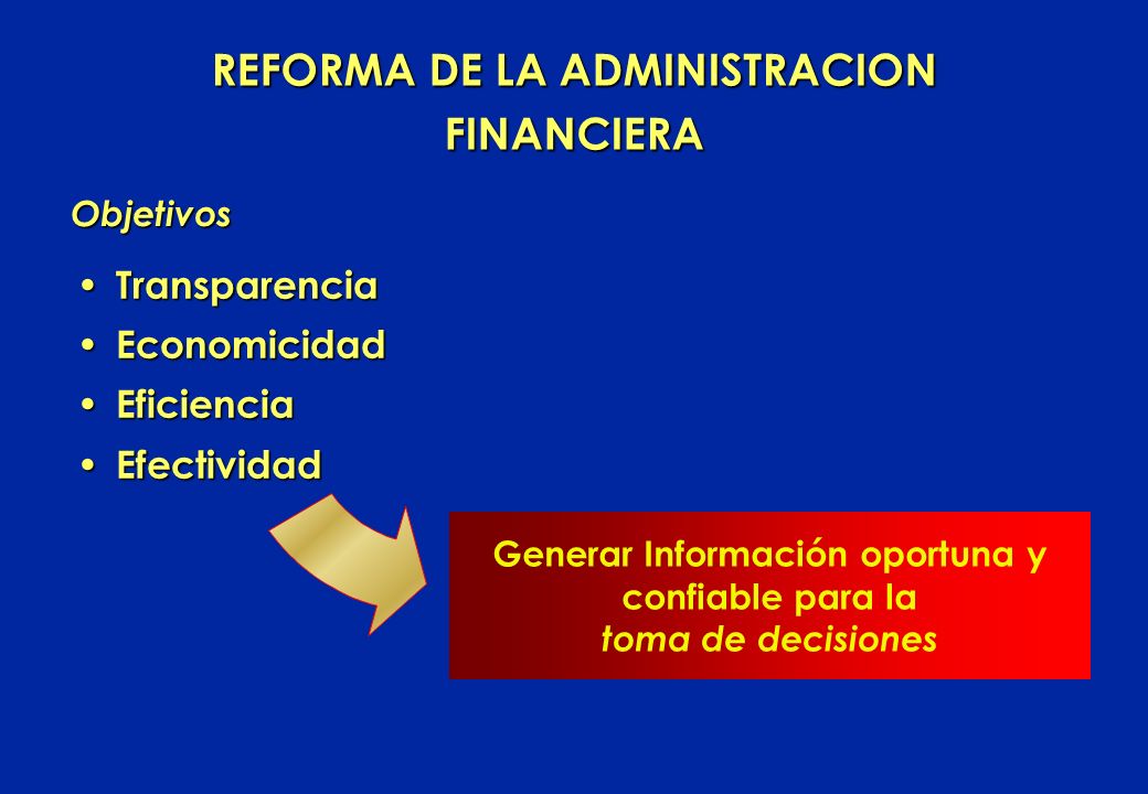 REFORMA DE LA ADMINISTRACION FINANCIERA