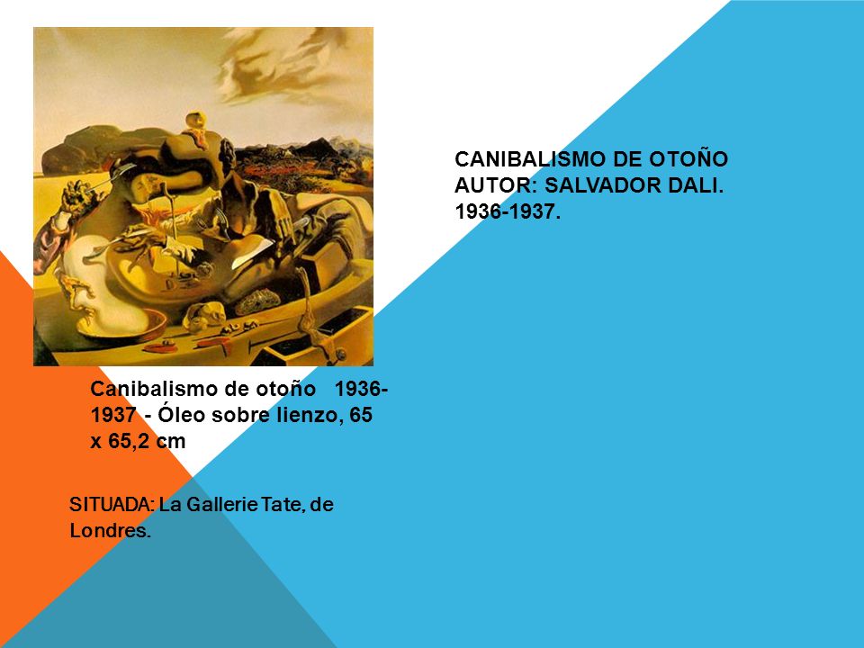 CANIBALISMO DE OTOÑO AUTOR: SALVADOR DALI Canibalismo de otoño Óleo sobre lienzo, 65 x 65,2 cm
