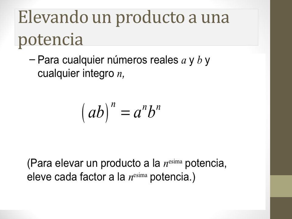 Elevando un producto a una potencia