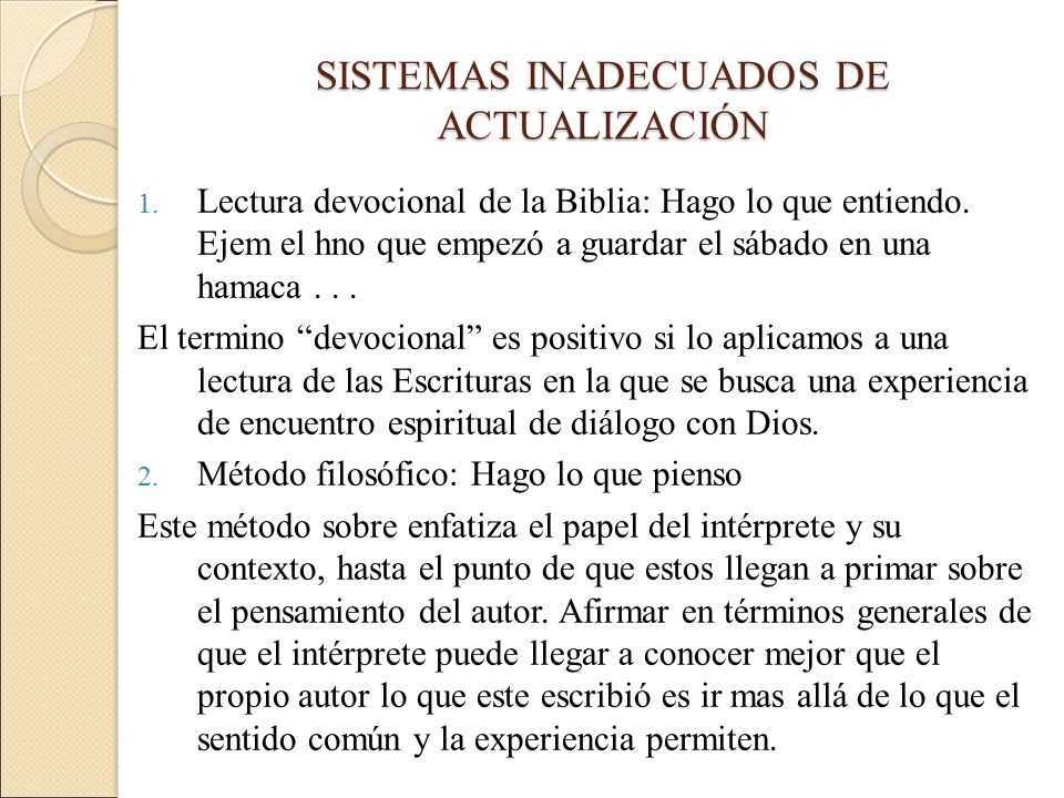 SISTEMAS INADECUADOS DE ACTUALIZACIÓN