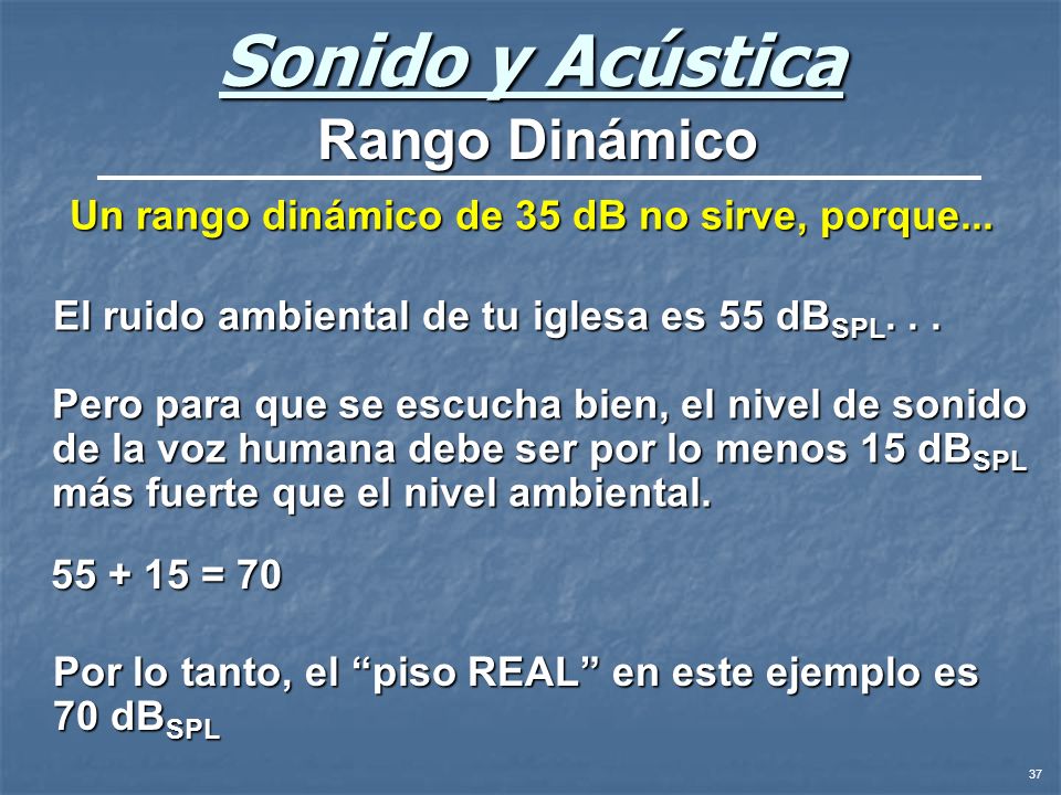 Un rango dinámico de 35 dB no sirve, porque...