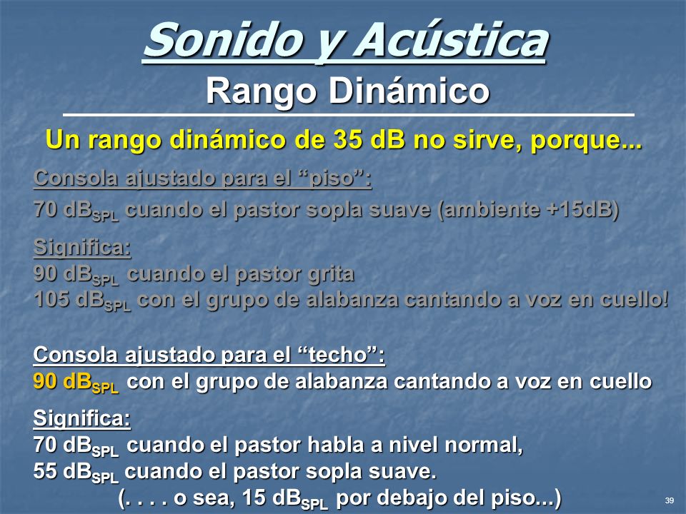 Un rango dinámico de 35 dB no sirve, porque...