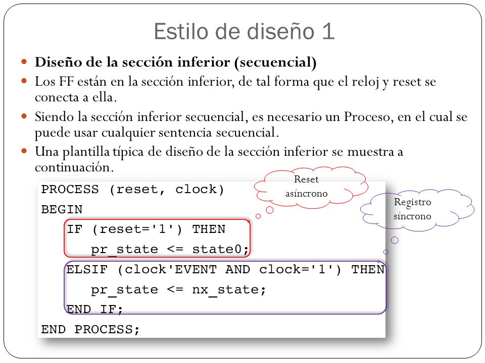 Estilo de diseño 1 Diseño de la sección inferior (secuencial)