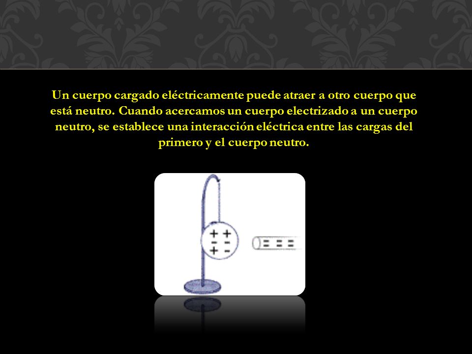 Un cuerpo cargado eléctricamente puede atraer a otro cuerpo que está neutro.