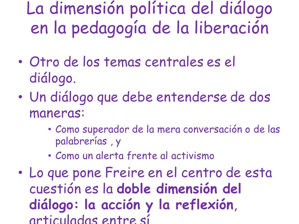 La dimensión política del diálogo en la pedagogía de la liberación