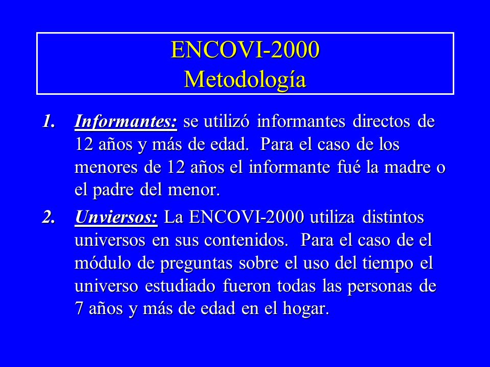 ENCOVI-2000 Metodología