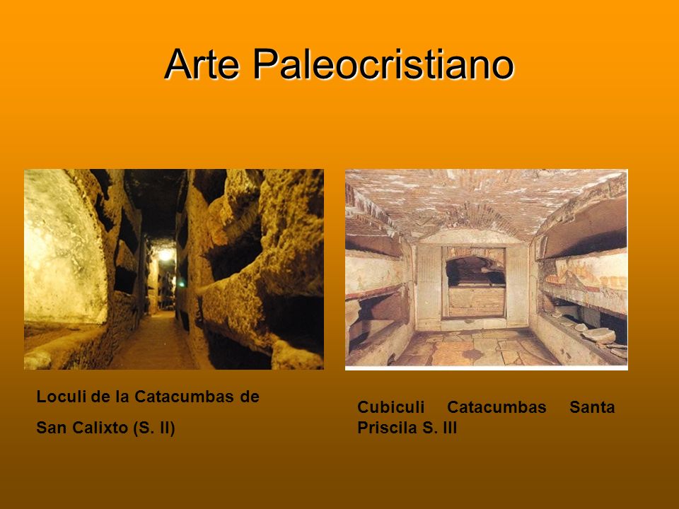 Arte Paleocristiano Loculi de la Catacumbas de San Calixto (S. II)