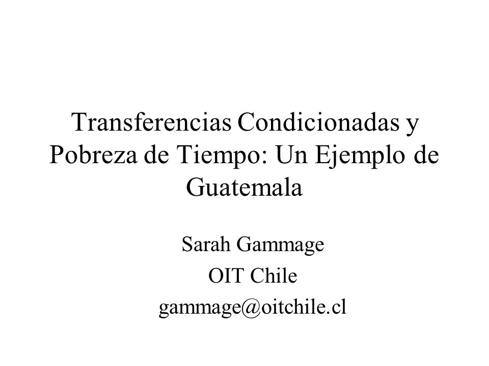 Sarah Gammage OIT Chile