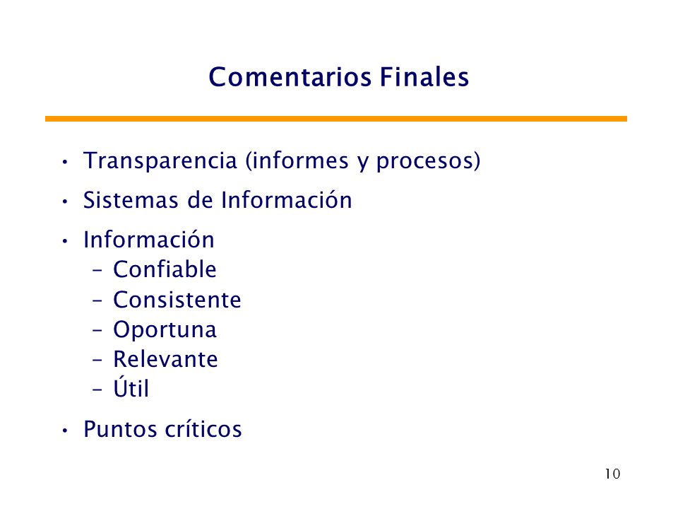 Comentarios Finales Transparencia (informes y procesos)