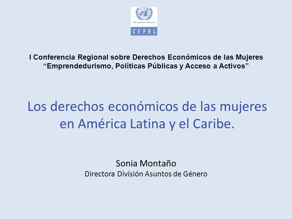 Los derechos económicos de las mujeres en América Latina y el Caribe.