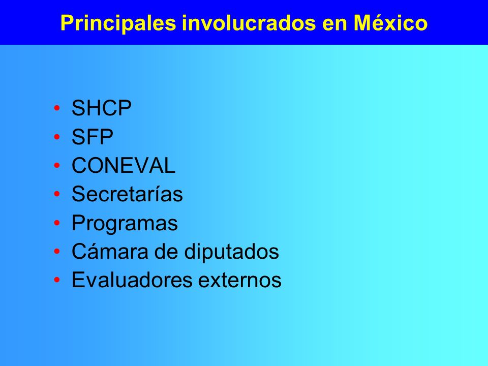 Principales involucrados en México