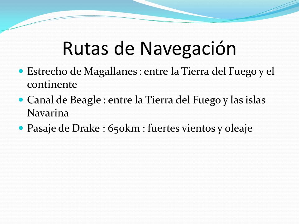 Rutas de Navegación Estrecho de Magallanes : entre la Tierra del Fuego y el continente.