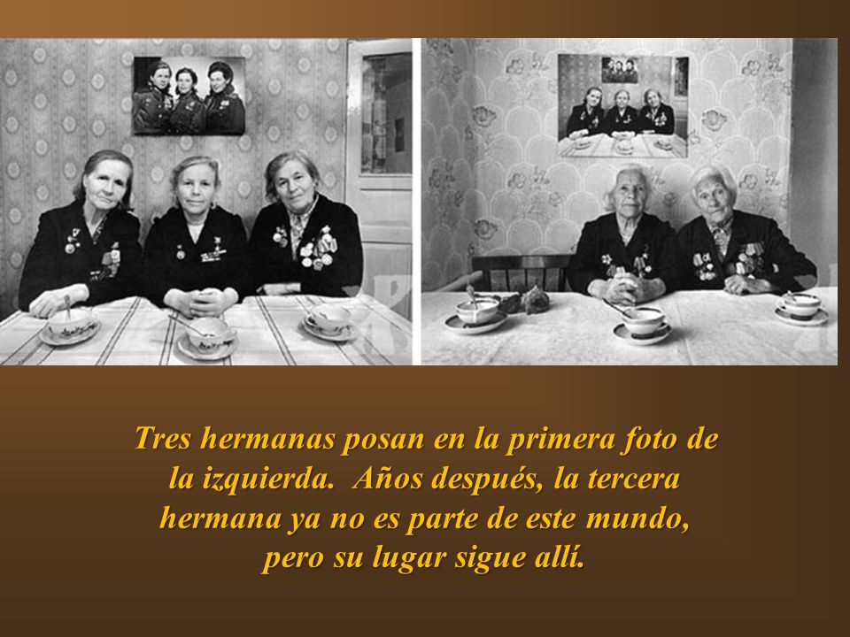 Tres hermanas posan en la primera foto de la izquierda