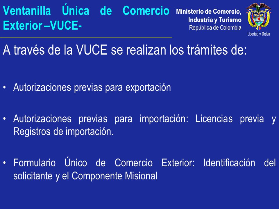 Ventanilla Única de Comercio Exterior –VUCE-