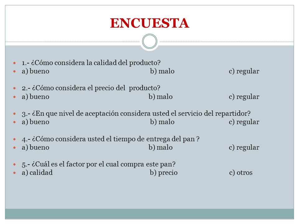 ENCUESTA 1.- ¿Cómo considera la calidad del producto