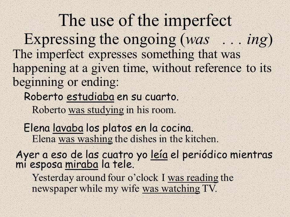 The use of the imperfect