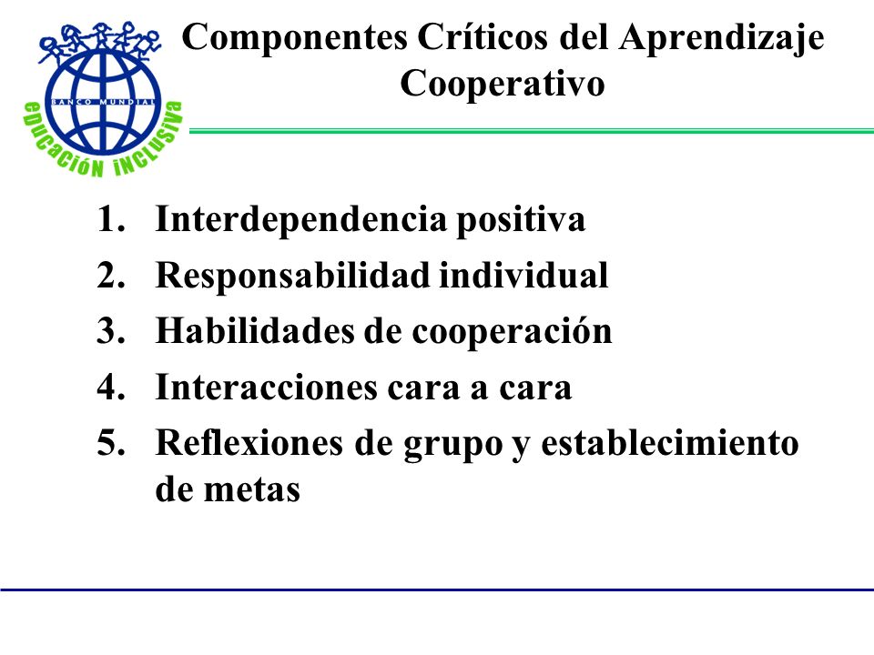 Componentes Críticos del Aprendizaje Cooperativo