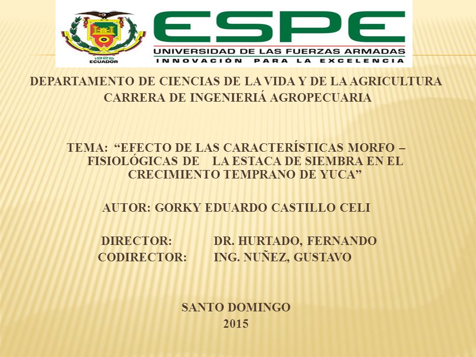 DEPARTAMENTO DE CIENCIAS DE LA VIDA Y DE LA AGRICULTURA