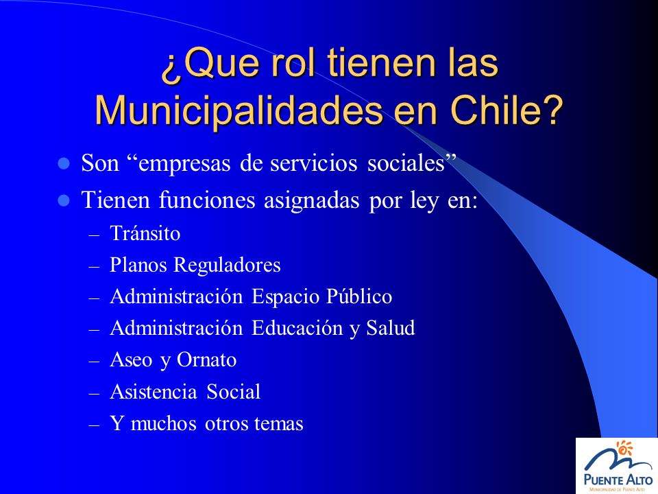 ¿Que rol tienen las Municipalidades en Chile