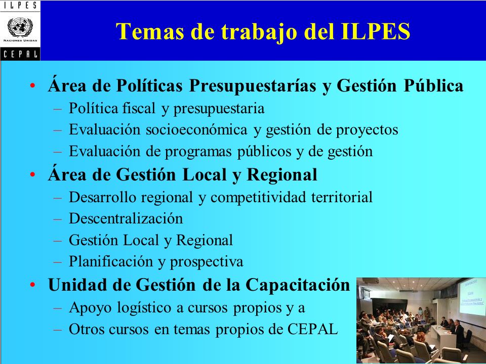 Temas de trabajo del ILPES