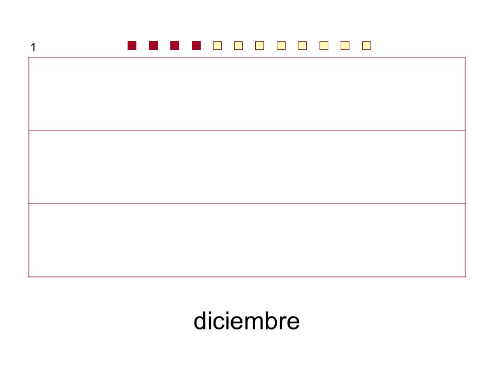 1 enero, febrero … octubre, noviembre … mayo, junio … diciembre