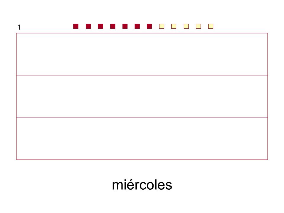 1 viernes, sábado … martes, miércoles … lunes, martes … miércoles