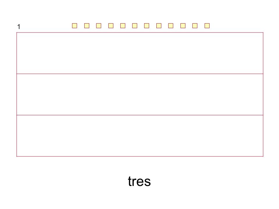 1 uno, dos … cuatro, cinco … ocho, nueve … tres