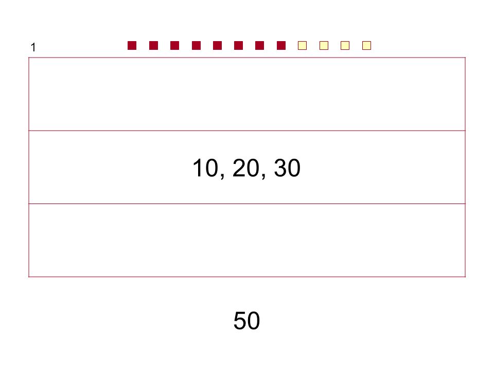 1 30, 40 … 10, 20, 30 80, 90 … 50