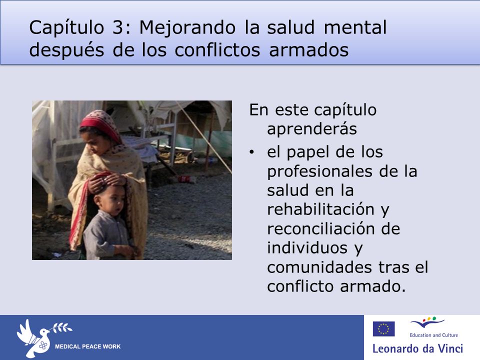 Capítulo 3: Mejorando la salud mental después de los conflictos armados