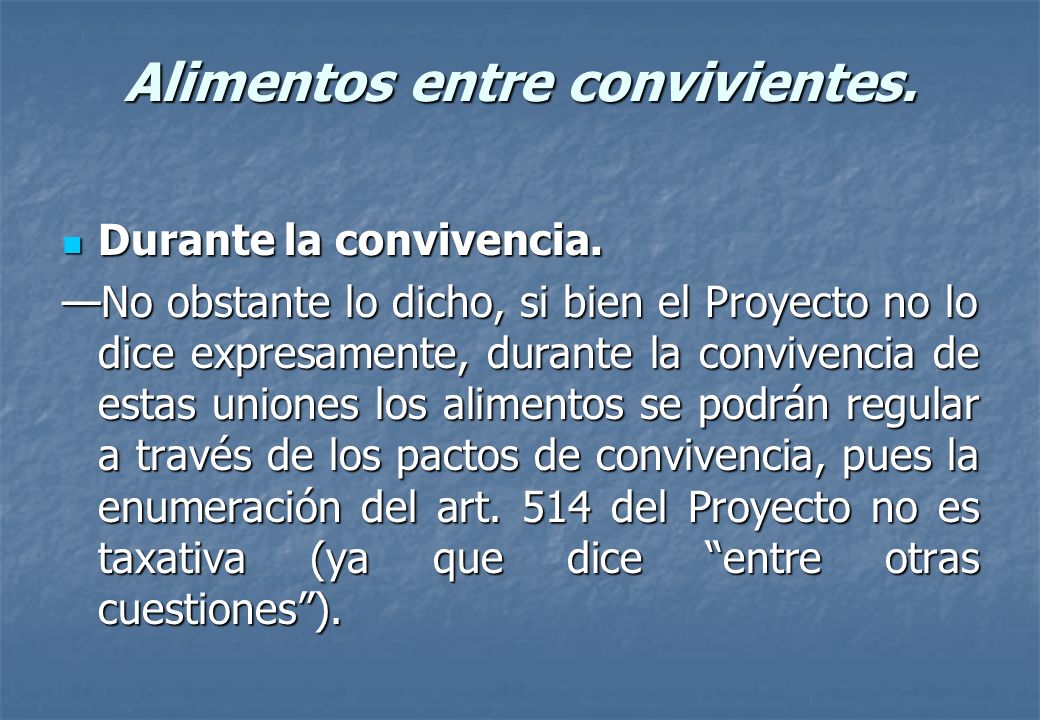 Alimentos entre convivientes.