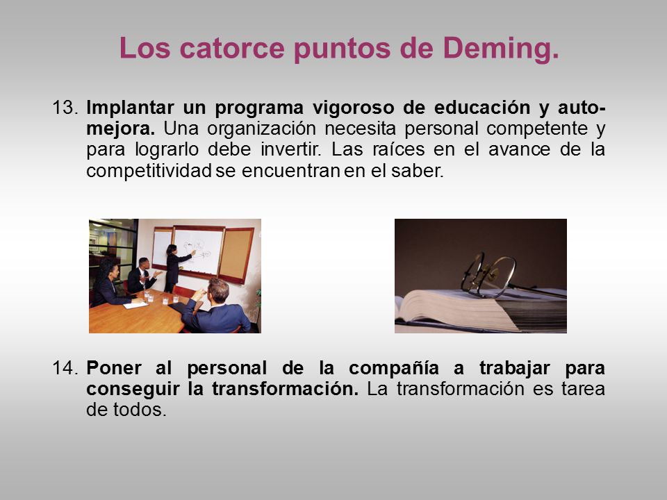 Los catorce puntos de Deming.