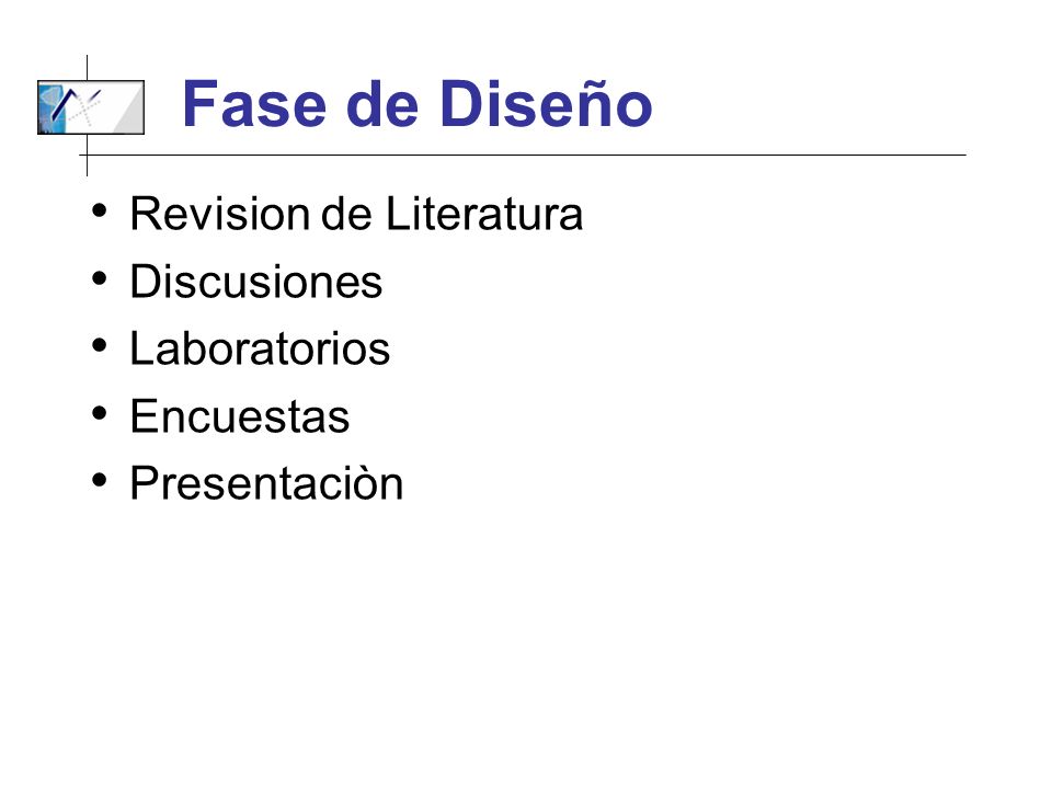 Fase de Diseño Revision de Literatura Discusiones Laboratorios