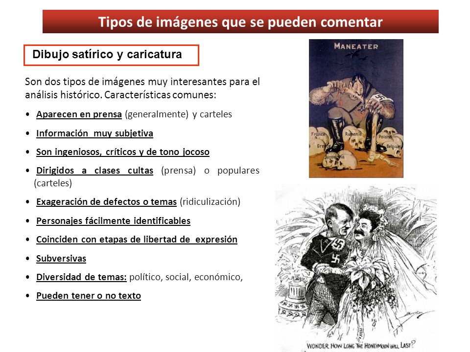 Tipos de imágenes que se pueden comentar