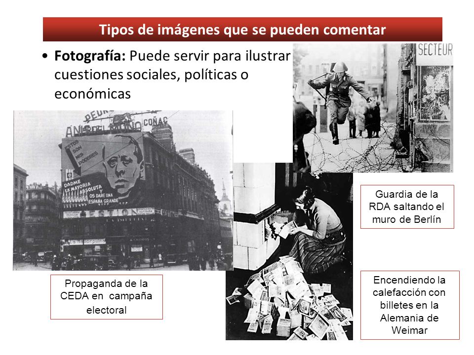Tipos de imágenes que se pueden comentar