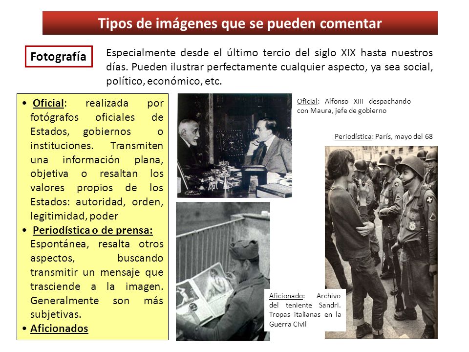 Tipos de imágenes que se pueden comentar