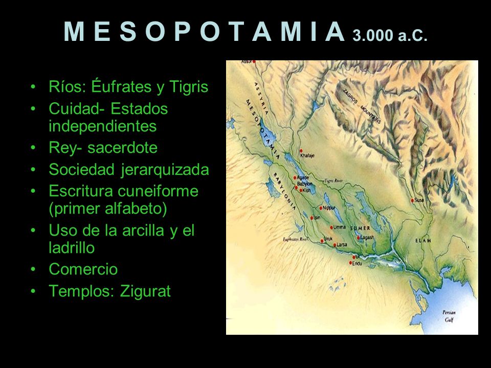 M E S O P O T A M I A a.C. Ríos: Éufrates y Tigris