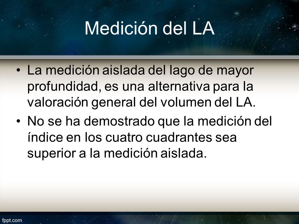 Medición del LA La medición aislada del lago de mayor profundidad, es una alternativa para la valoración general del volumen del LA.