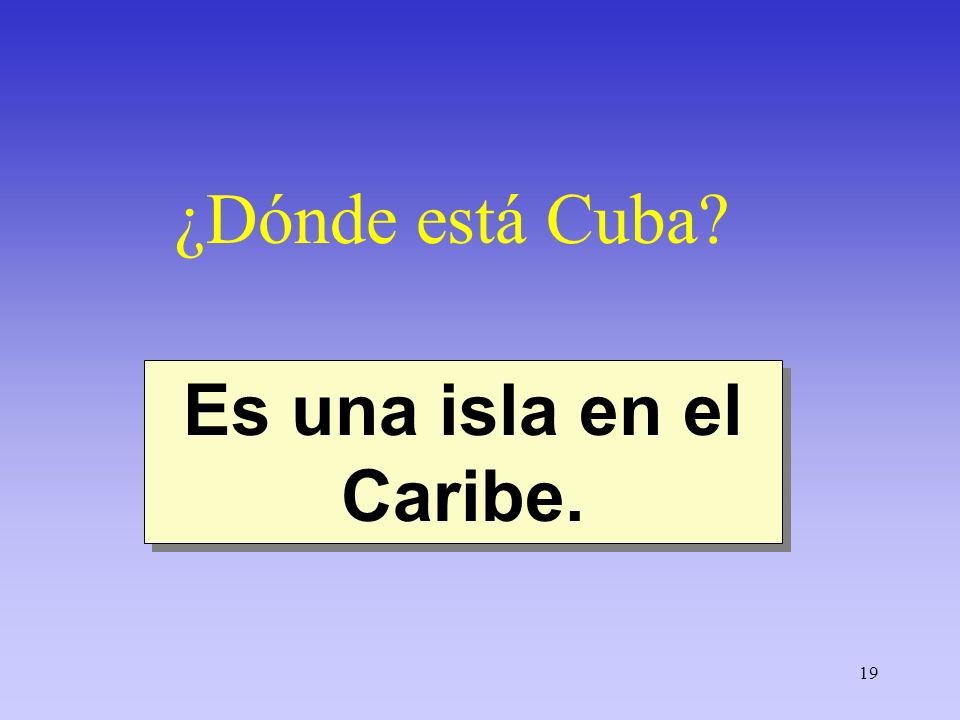 ¿Dónde está Cuba Es una isla en el Caribe.