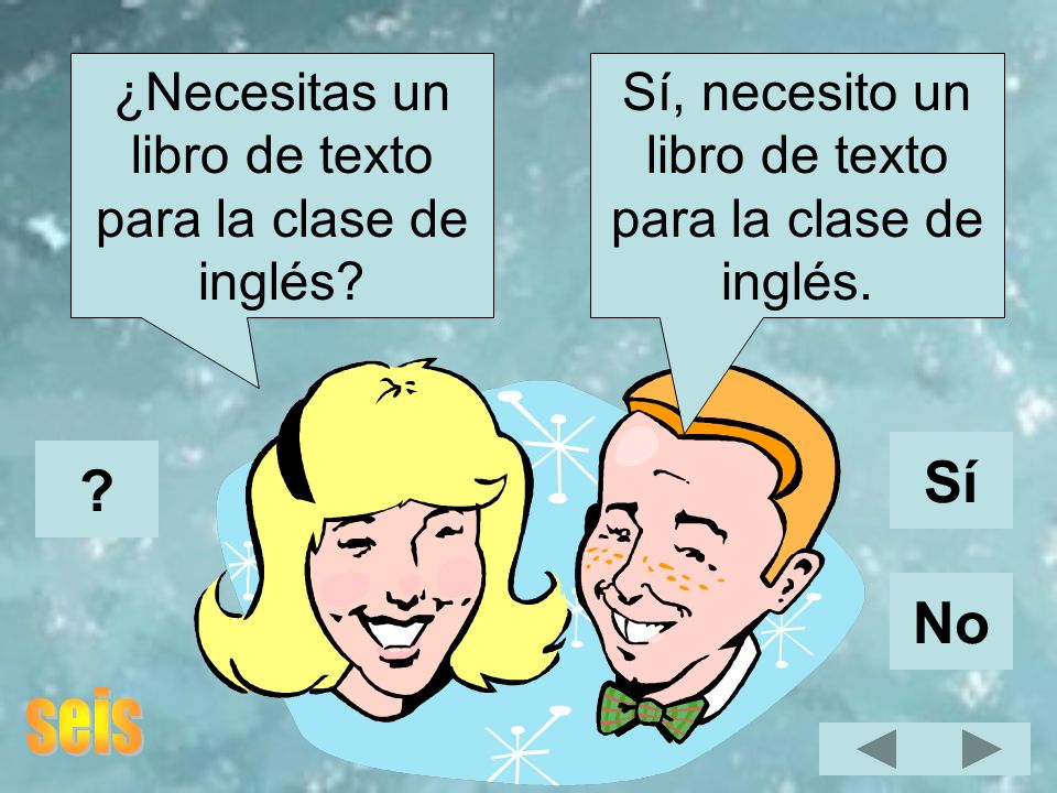 Sí No ¿Necesitas un libro de texto para la clase de inglés