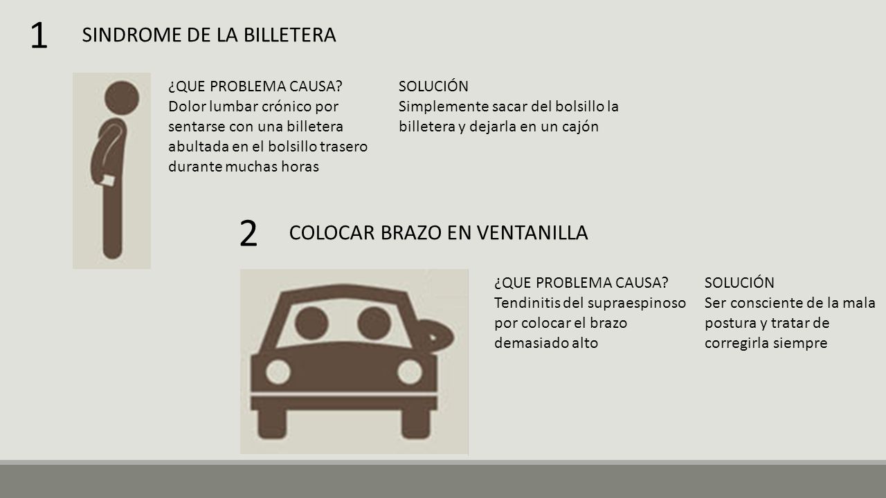 1 2 SINDROME DE LA BILLETERA COLOCAR BRAZO EN VENTANILLA