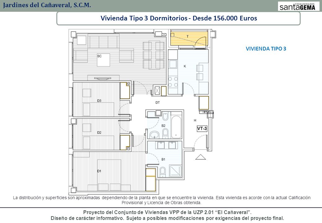 Vivienda Tipo 3 Dormitorios - Desde Euros