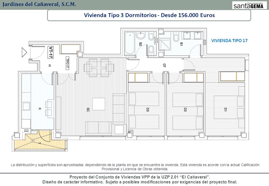 Vivienda Tipo 3 Dormitorios - Desde Euros